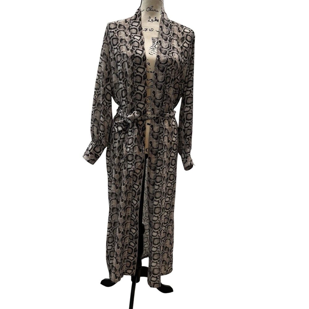 Good American Python Robe Cover Up Wrap Dress Size 1 Snake
